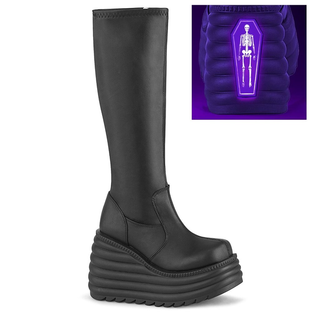 NEW DEMONIA - MORTE 300 Punk Goth Black Platform Boots